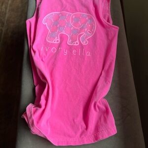 Ivory Ella Bright Pink Elephant Muscle Tee